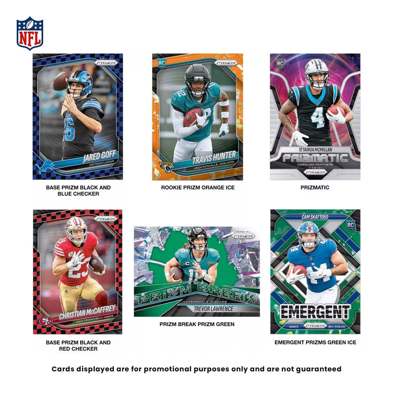 Panini America NFL 2025 Panini Prizm Fat Pack Trading Card Box | 12 Packs