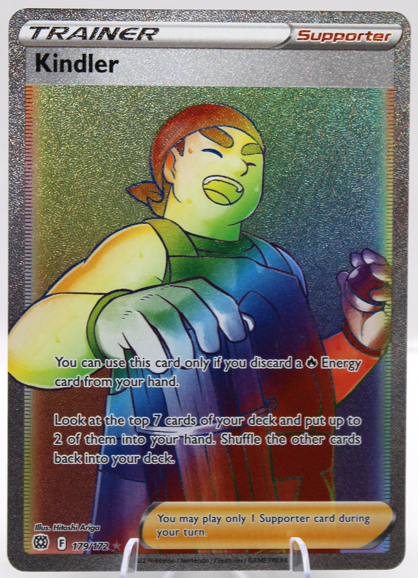 Pokémon TCG – Kindler (Secret Rare Rainbow Foil) – Brilliant Stars 179/172 – NM