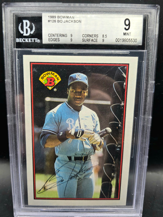 1989 Bowman #126 Bo Jackson BGS 9 Mint Kansas City Royals