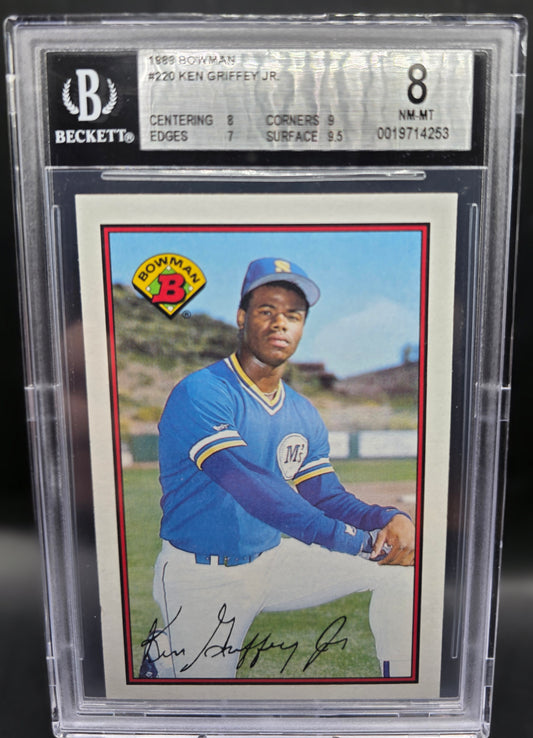1989 Bowman #220 Ken Griffey Jr. BGS 8 NM-MT Rookie RC Seattle Mariners