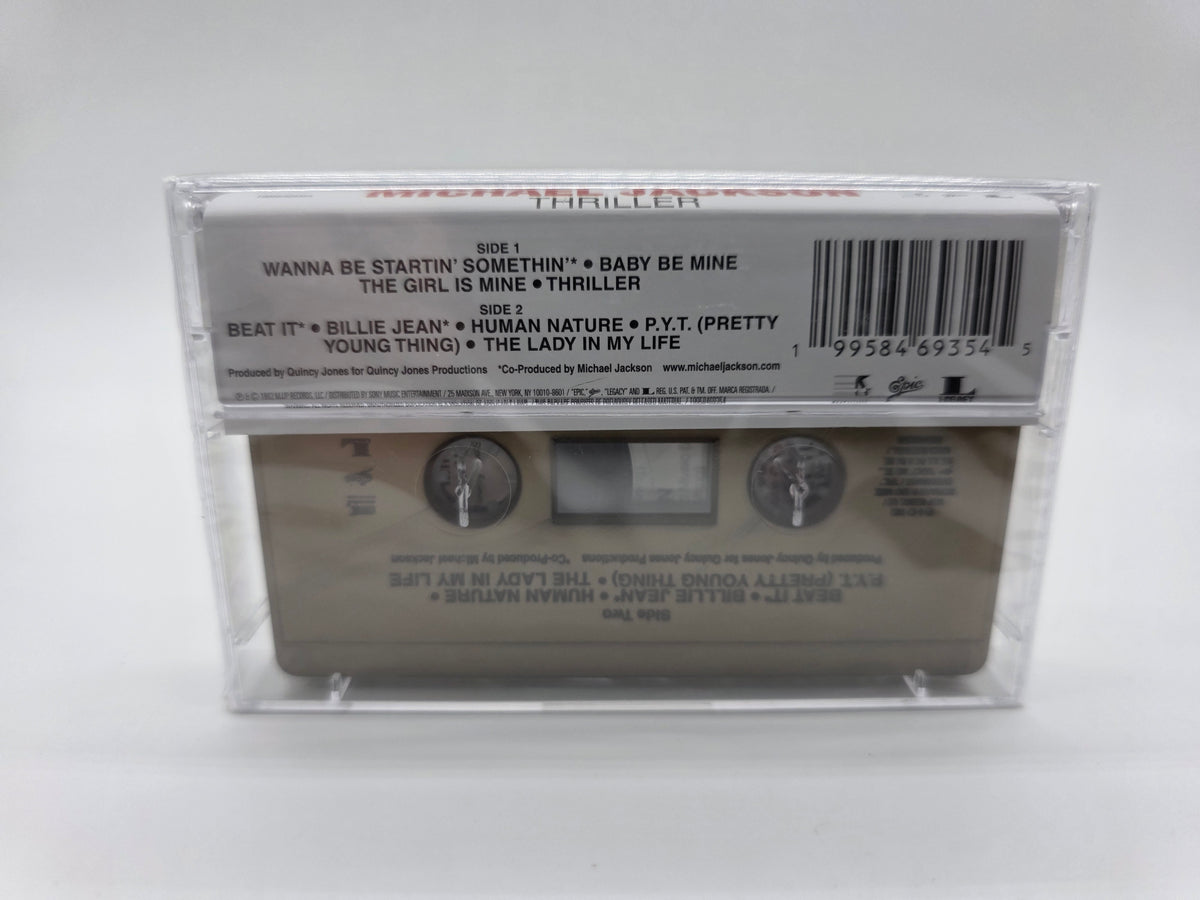 Thriller Gold Metallic cassette back cover with barcode 199584693545