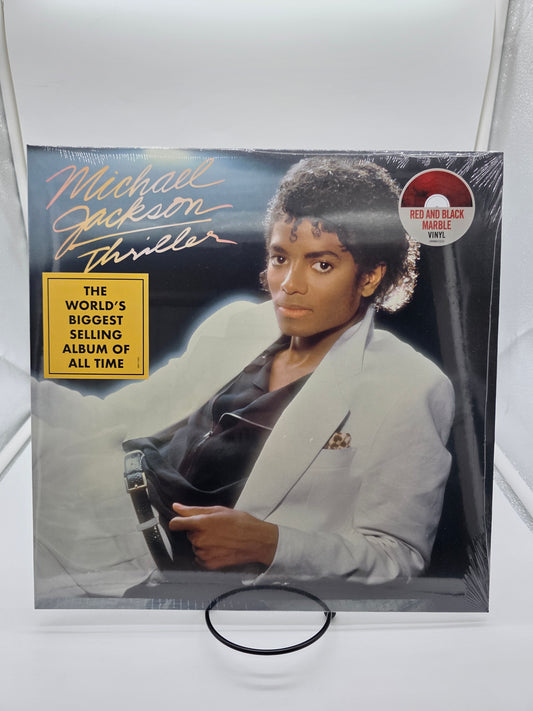 Michael Jackson Thriller Red and Black Marble vinyl LP front cover